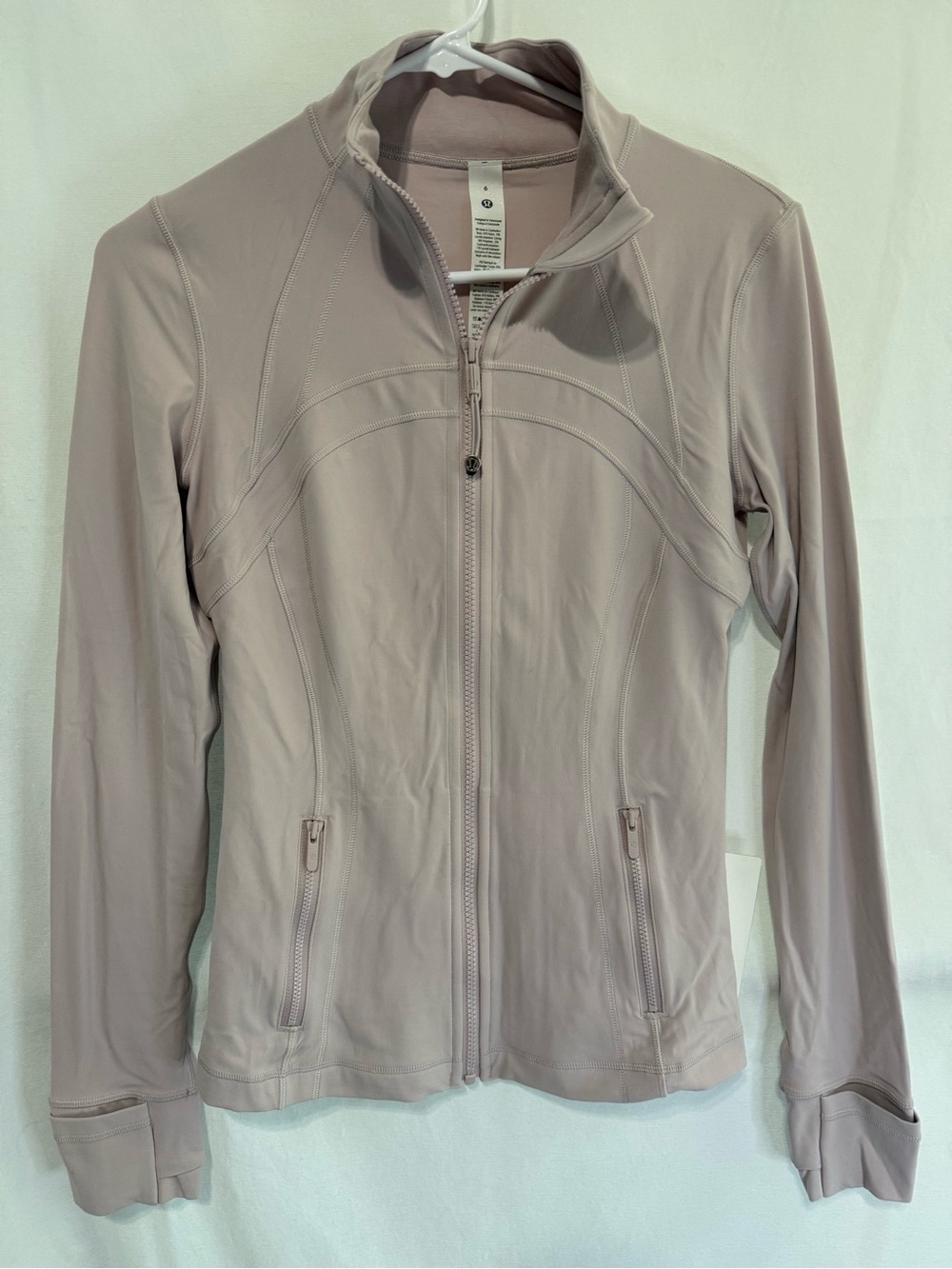 NWT Lululemon Define Jacket *Nulu - Size 6 Porcelain Pink Full Length